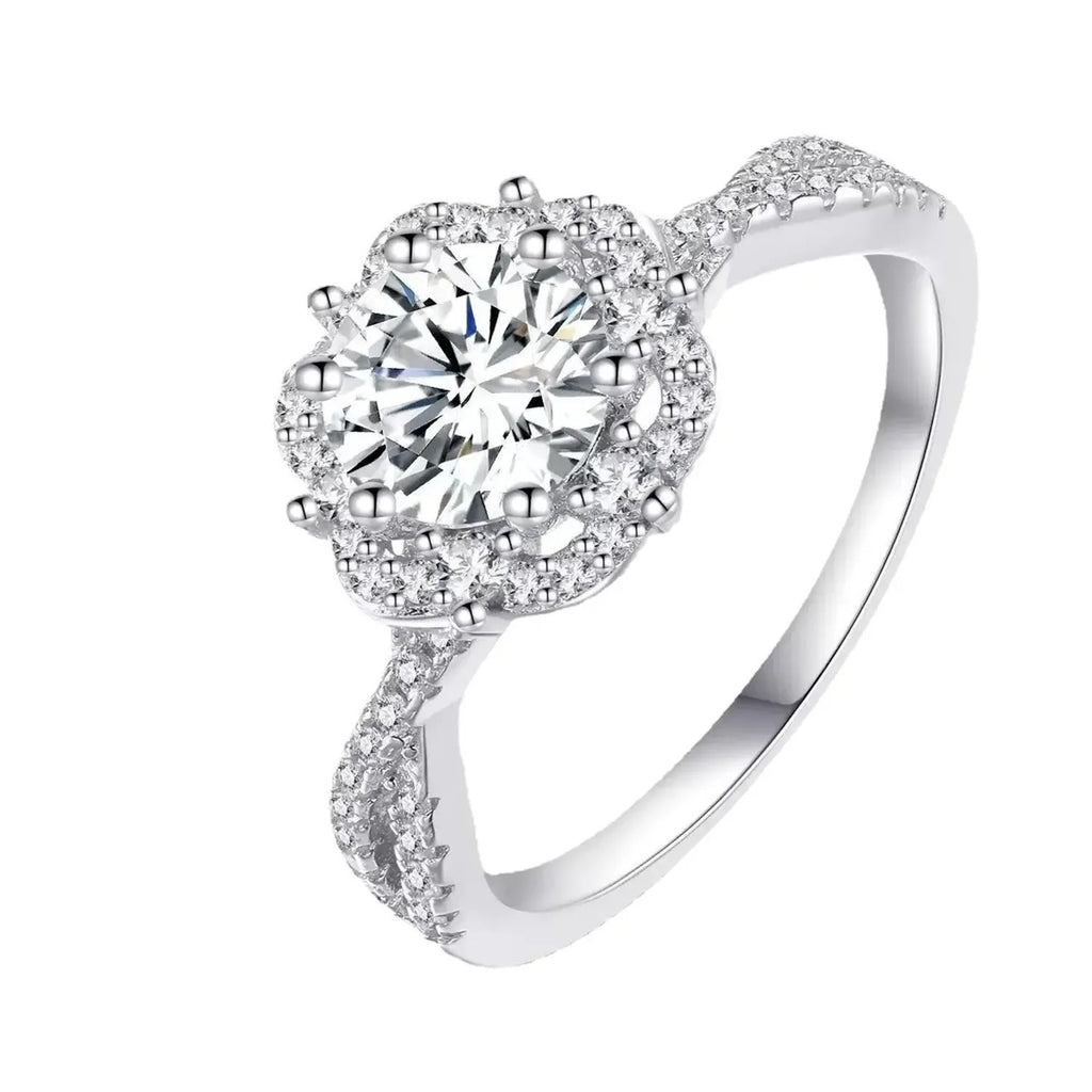 Crossed Lace Rhinestone Adjustable Open Ring