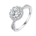 Crossed Lace Rhinestone Adjustable Open Ring