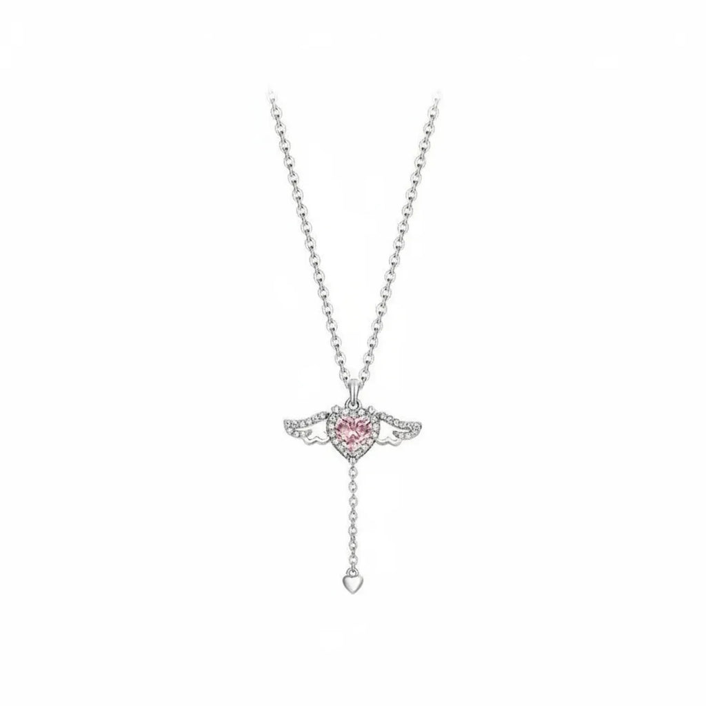 Cupid Heart Angel Pendant Clavicle Necklace