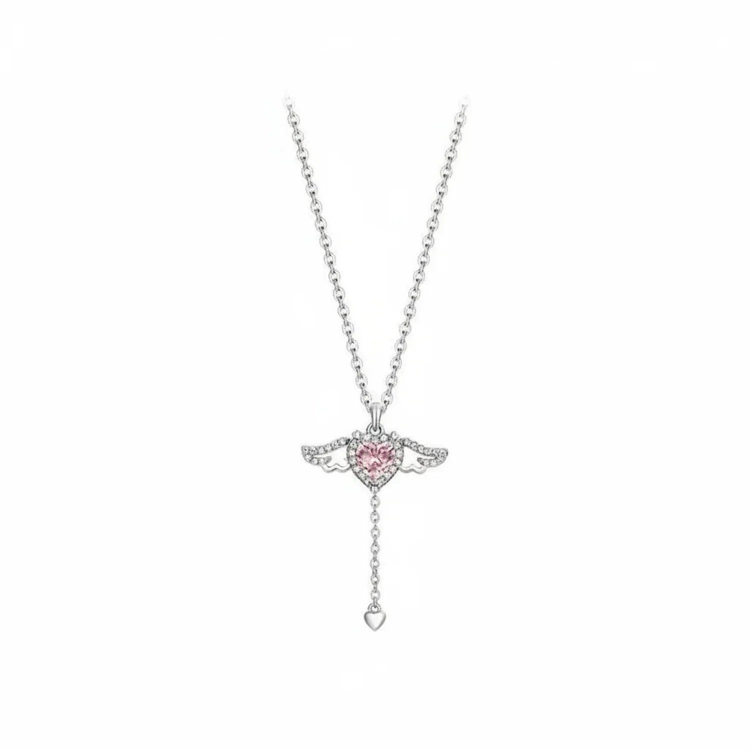 Cupid Heart Angel Pendant Clavicle Necklace