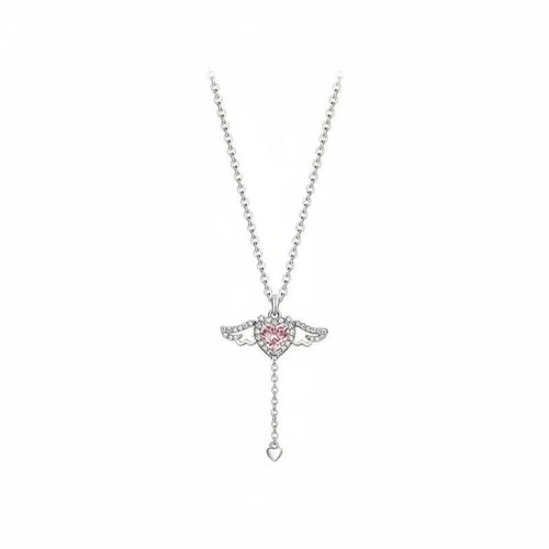 Cupid Heart Angel Pendant Clavicle Necklace