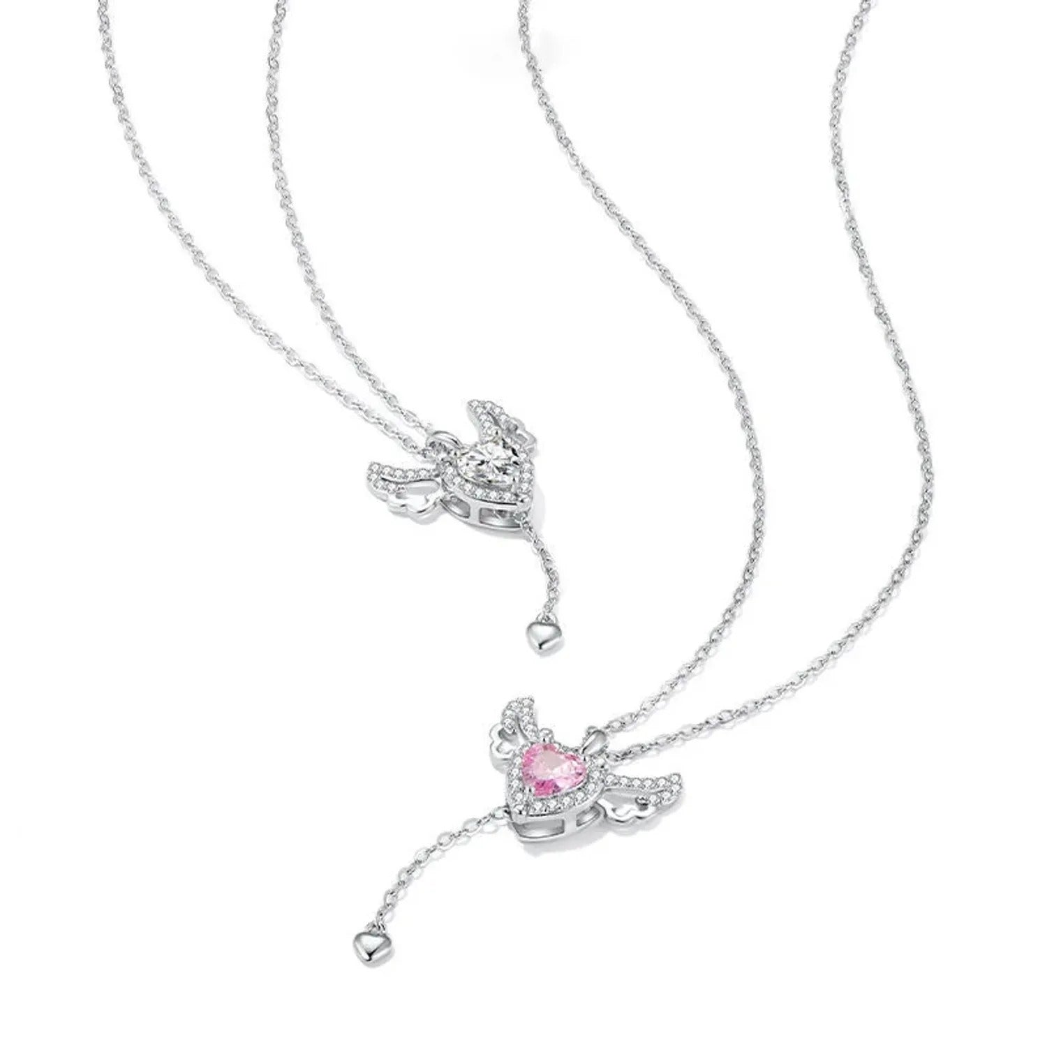 Cupid Heart Angel Pendant Clavicle Necklace