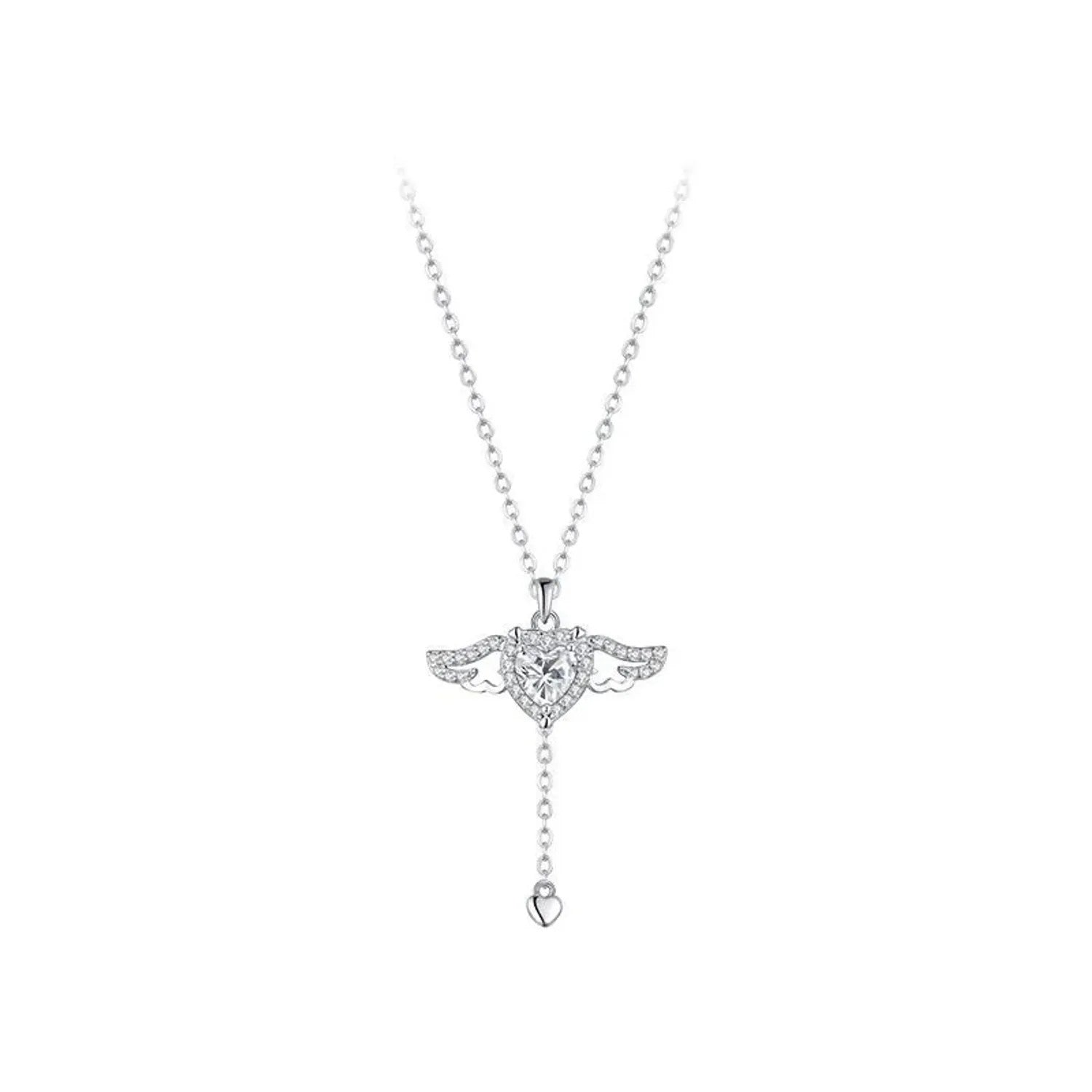 Cupid Heart Angel Pendant Clavicle Necklace