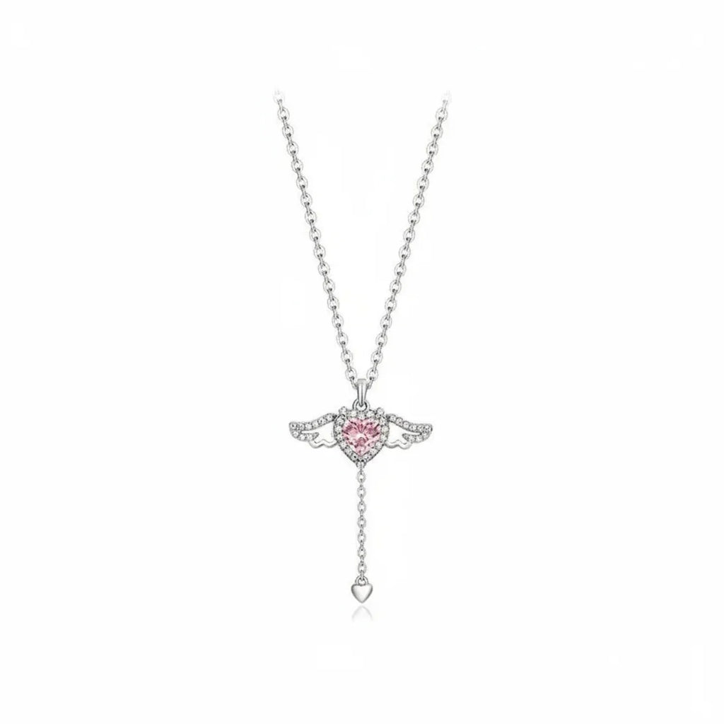 Cupid Heart Angel Pendant Clavicle Necklace