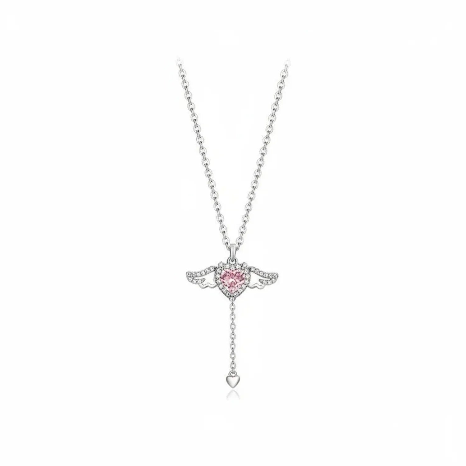 Cupid Heart Angel Pendant Clavicle Necklace