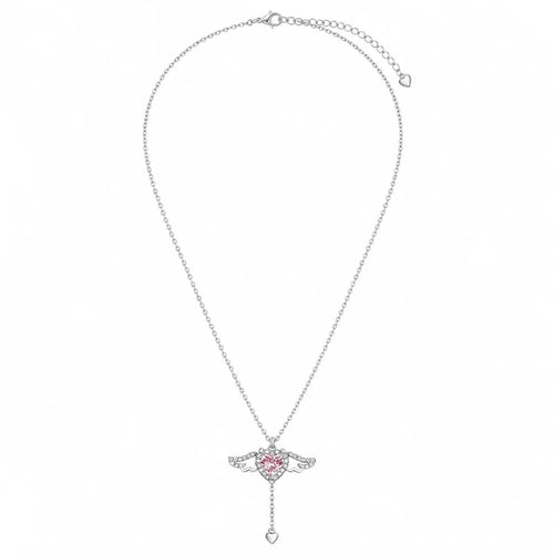 Cupid Heart Angel Pendant Clavicle Necklace