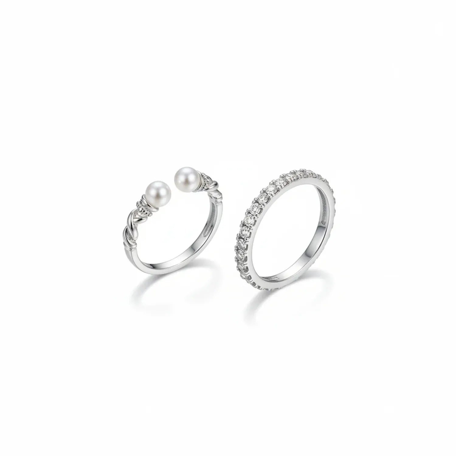 Curly Pearl Wide Open Ring — Light Luxury Autumn Style