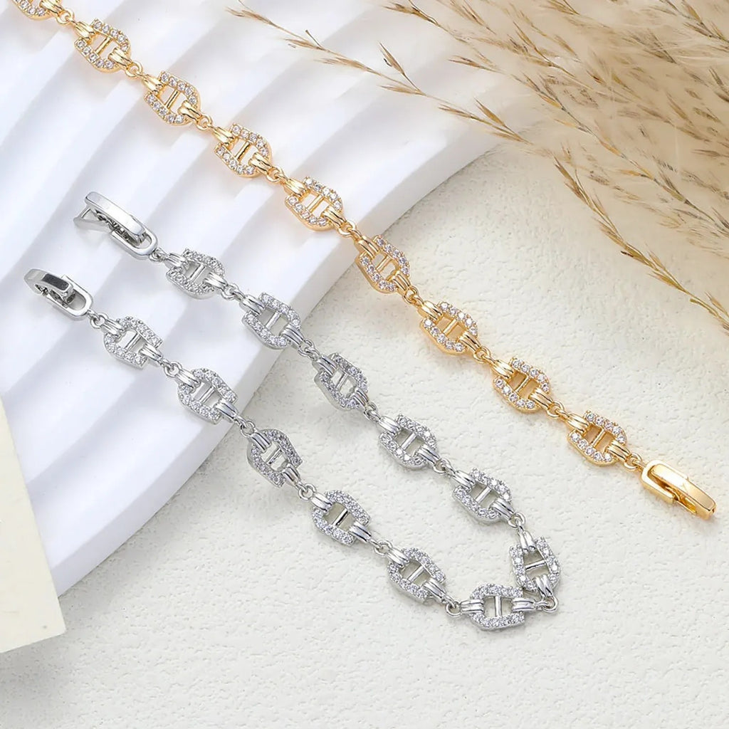 Dejin Horseshoe Link Zirconia Bracelet