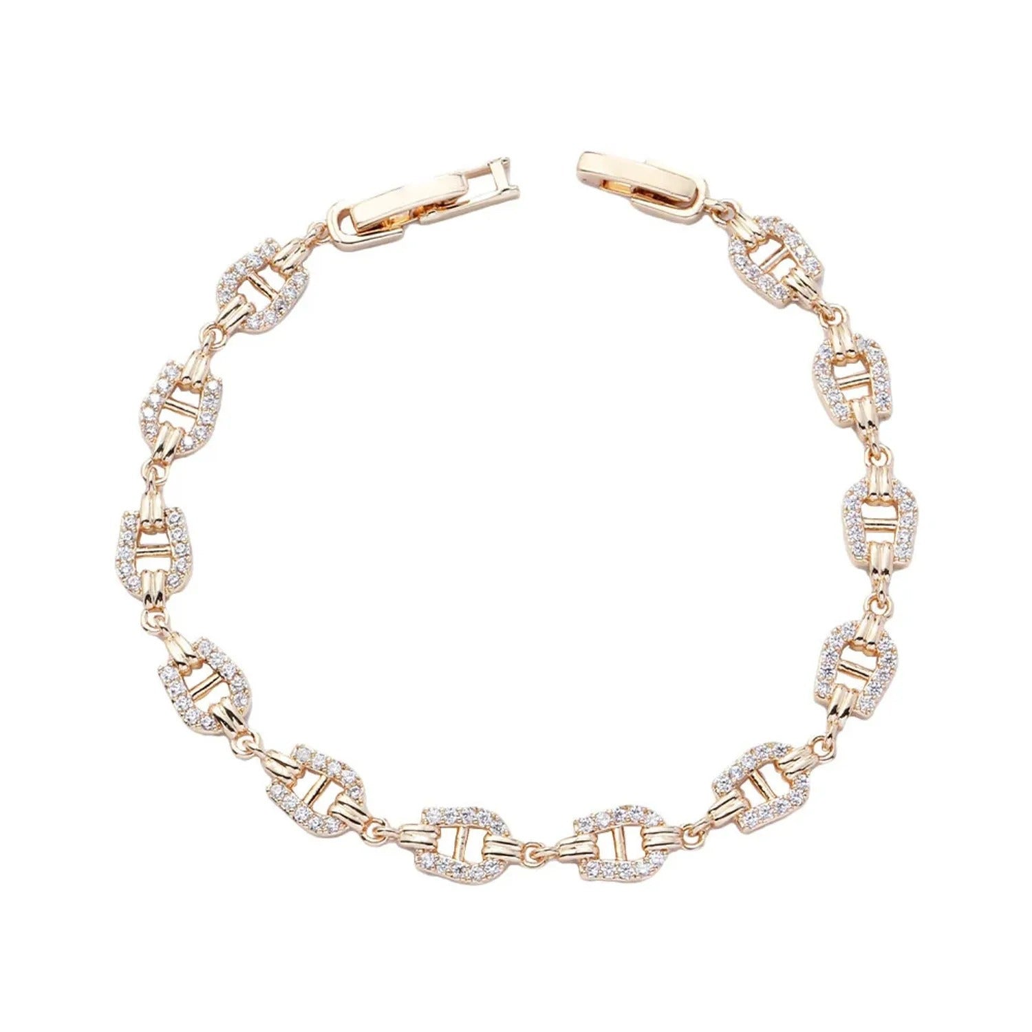 Dejin Horseshoe Link Zirconia Bracelet