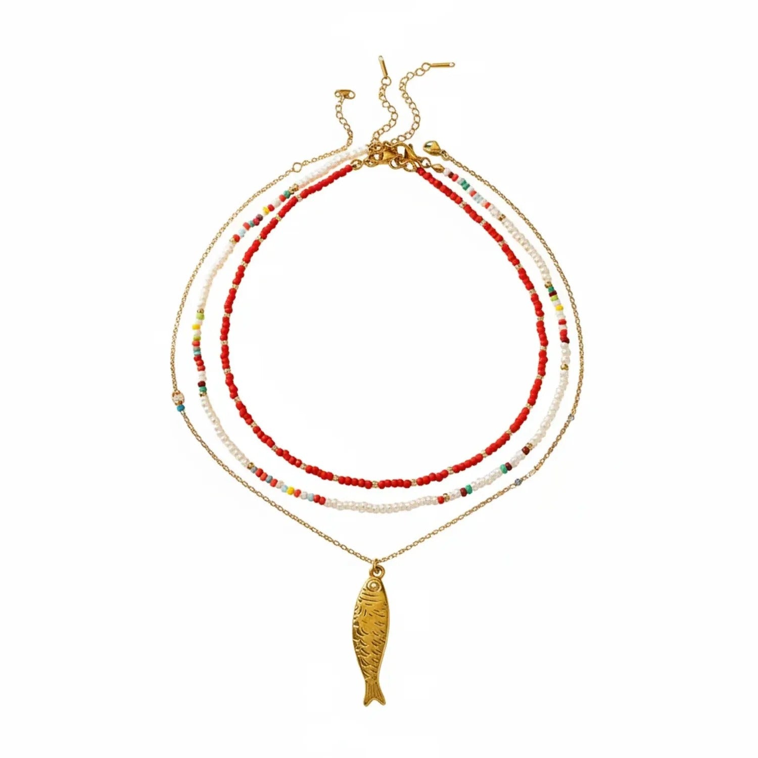 Dopamine Fish & Acrylic Bead Clavicle Necklace