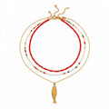 Dopamine Fish & Acrylic Bead Clavicle Necklace
