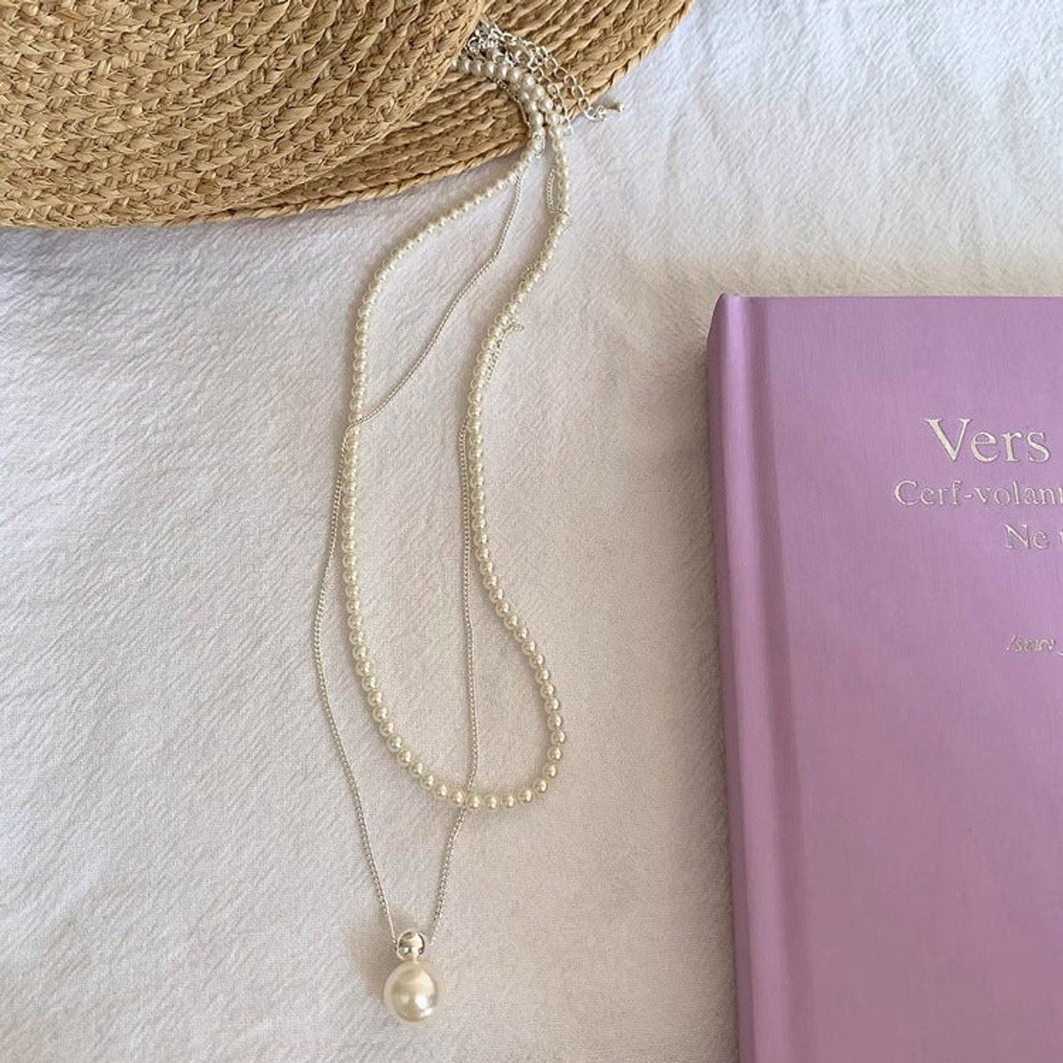 Double-Layer Pearl Clavicle Necklace – Light Luxury Minimalist Design