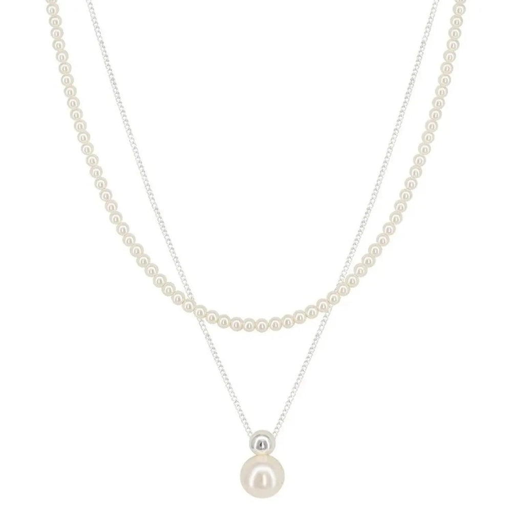 Double-Layer Pearl Clavicle Necklace – Light Luxury Minimalist Design