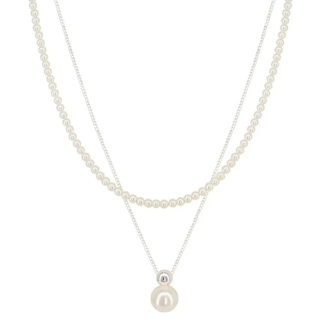 Double-Layer Pearl Clavicle Necklace – Light Luxury Minimalist Design