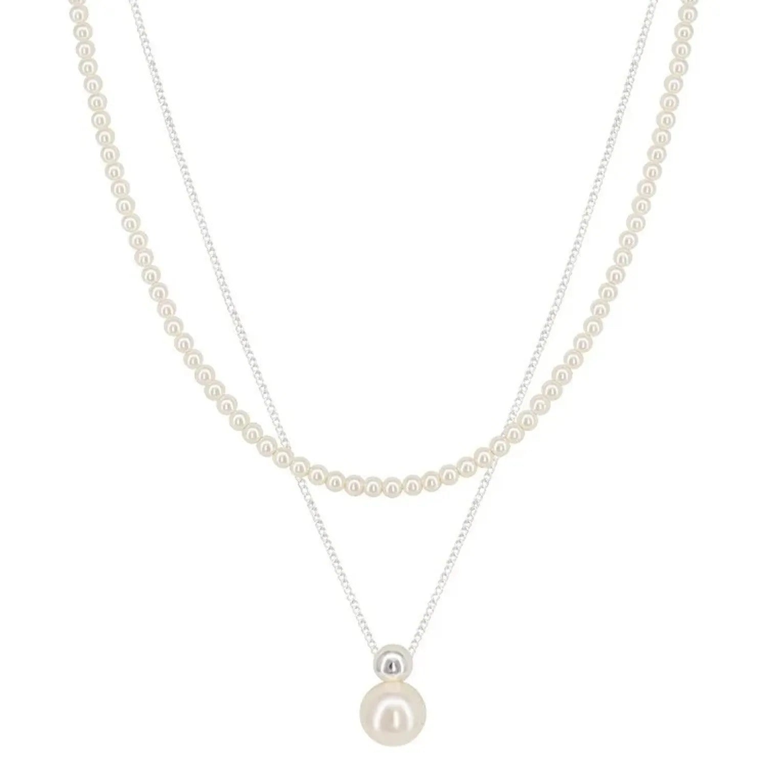 Double-Layer Pearl Clavicle Necklace – Light Luxury Minimalist Design