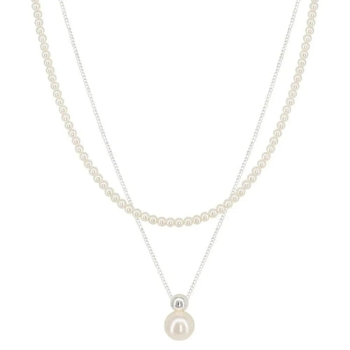 Double-Layer Pearl Clavicle Necklace – Light Luxury Minimalist Design