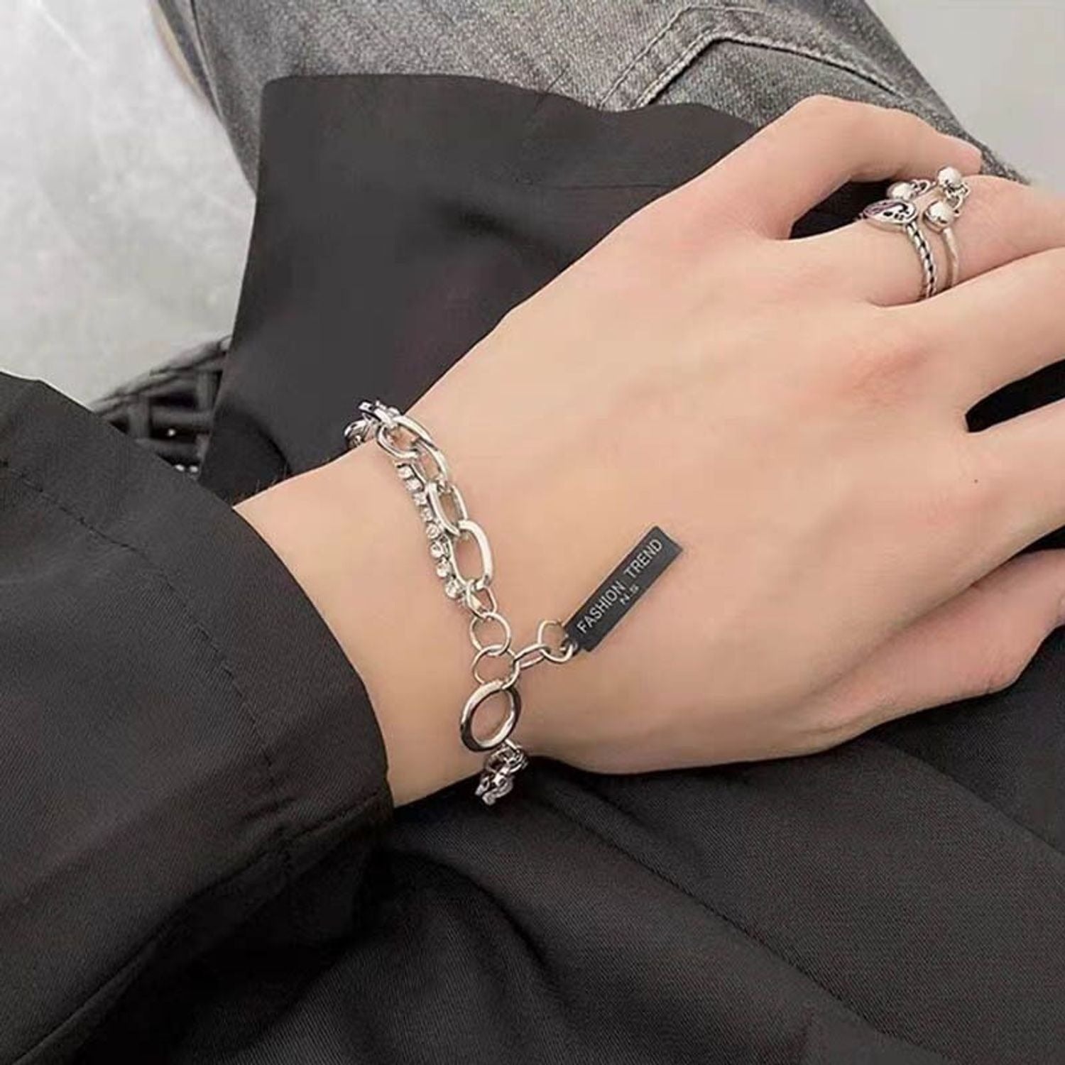 Double-Layer Rhinestone Stacking Bracelet — Sweet Cool