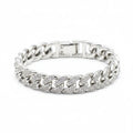 Double-Row Fully Jeweled Cuban Chain Bracelet