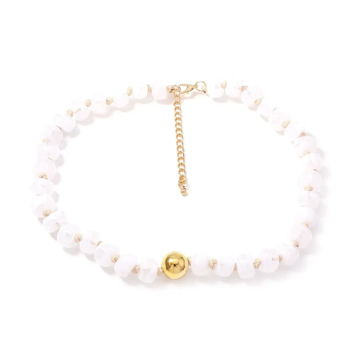 Dyed Resin Round Flat Bead Necklace