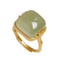 Emerald Green Chalcedony Adjustable Ring — Vintage Niche