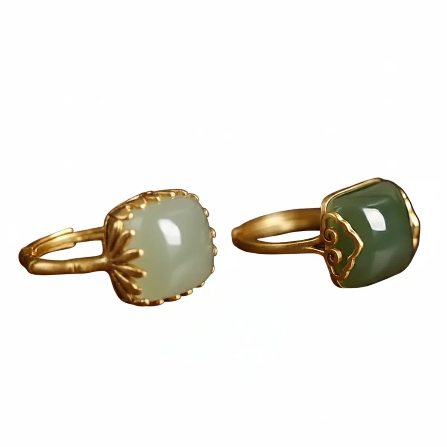Emerald Green Chalcedony Adjustable Ring — Vintage Niche