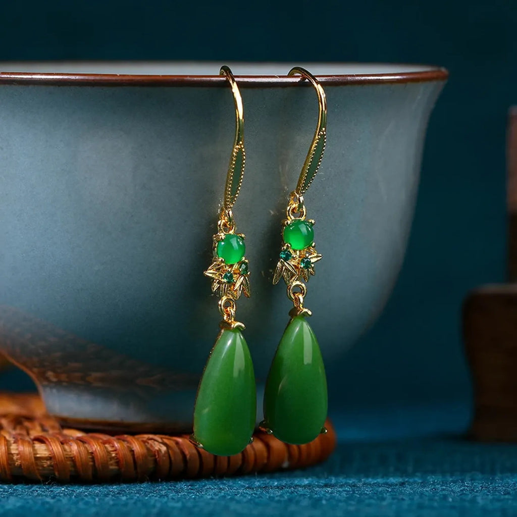 Ethnic-Style Handmade 24K Gold Drop Earrings