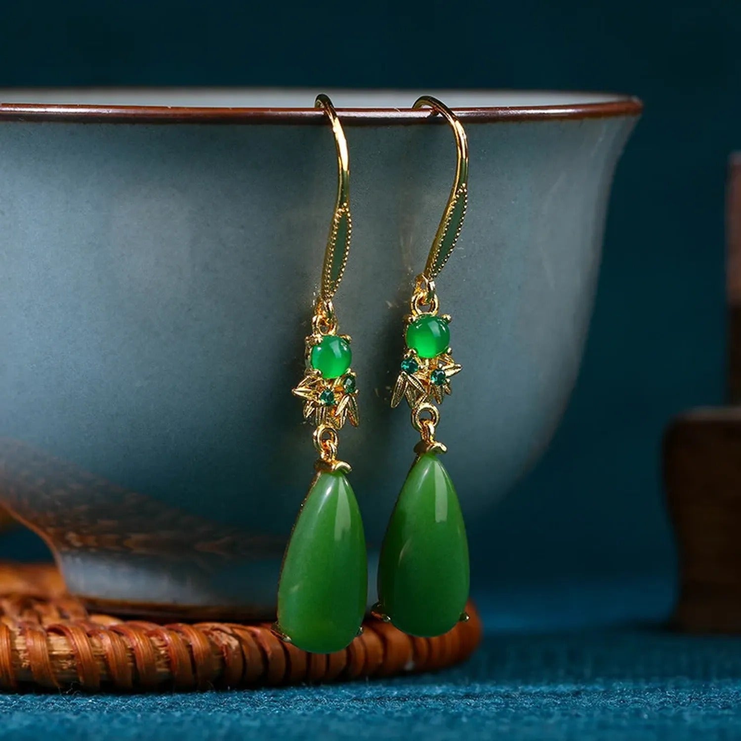 Ethnic-Style Handmade 24K Gold Drop Earrings