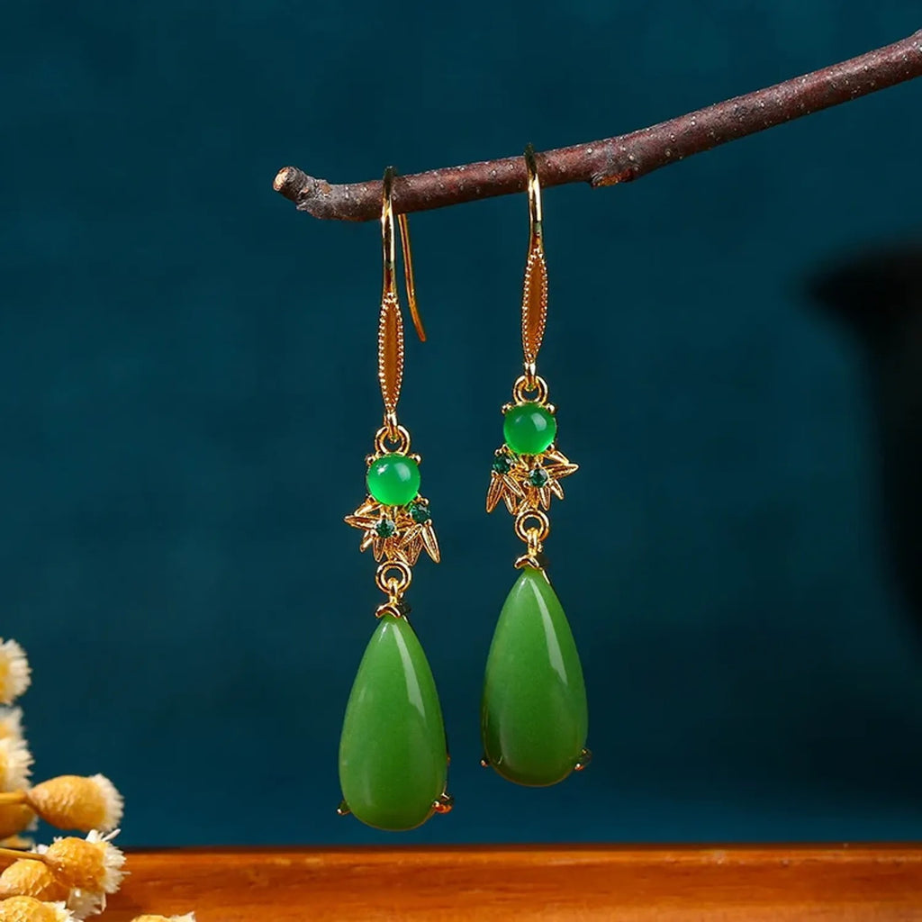 Ethnic-Style Handmade 24K Gold Drop Earrings