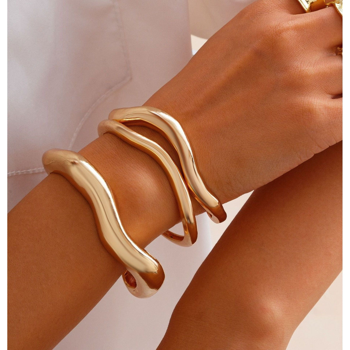 European And American Cross-Border Design-Driven Irregular Metal Bracelet