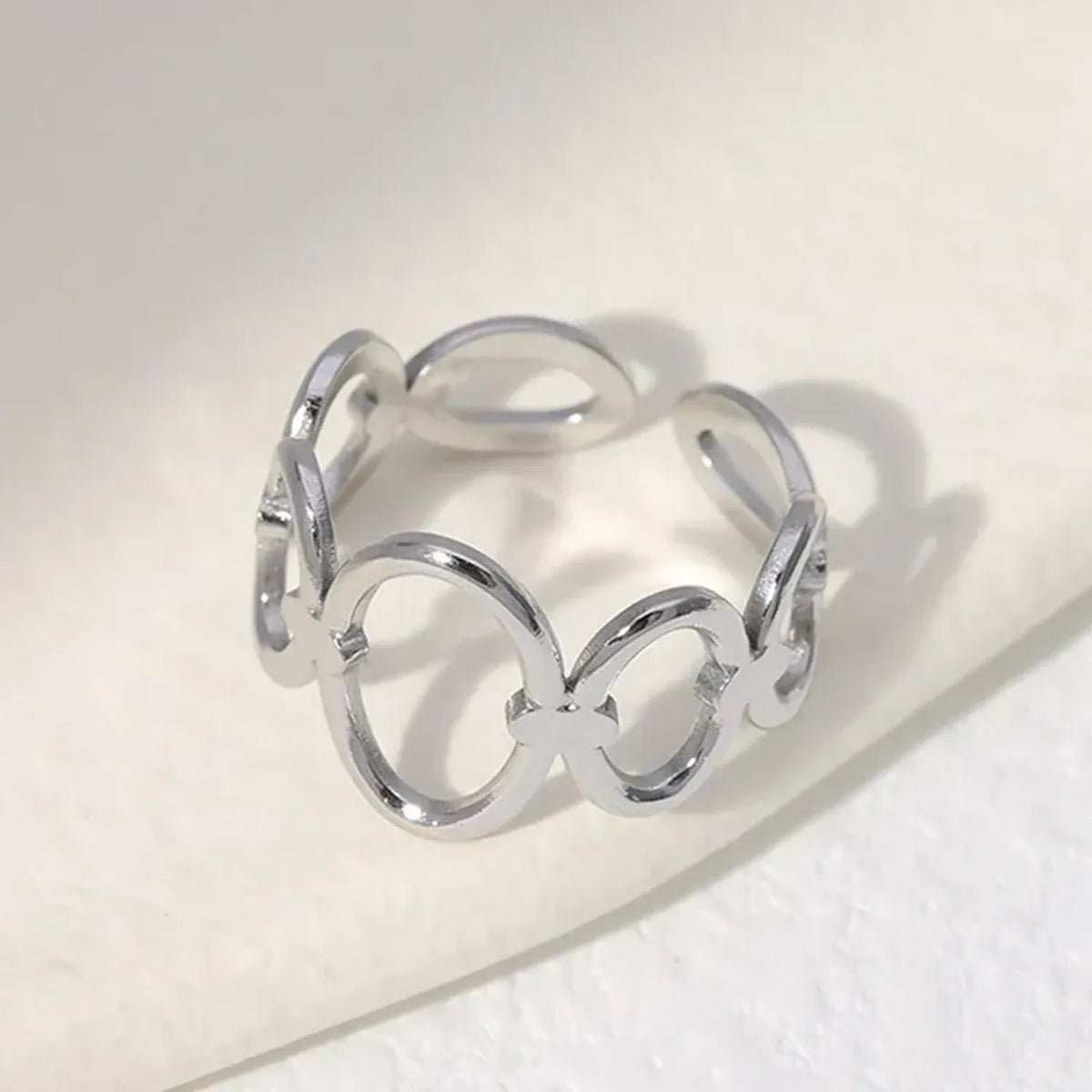 European And American Cross-Border Titanium Steel Ring For Women Leaf Heart Shape Niche Simple Non-Fading Open Stainless Steel Ring Wholesale