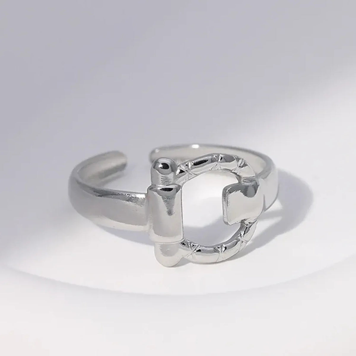 European And American Cross-Border Titanium Steel Ring For Women Leaf Heart Shape Niche Simple Non-Fading Open Stainless Steel Ring Wholesale
