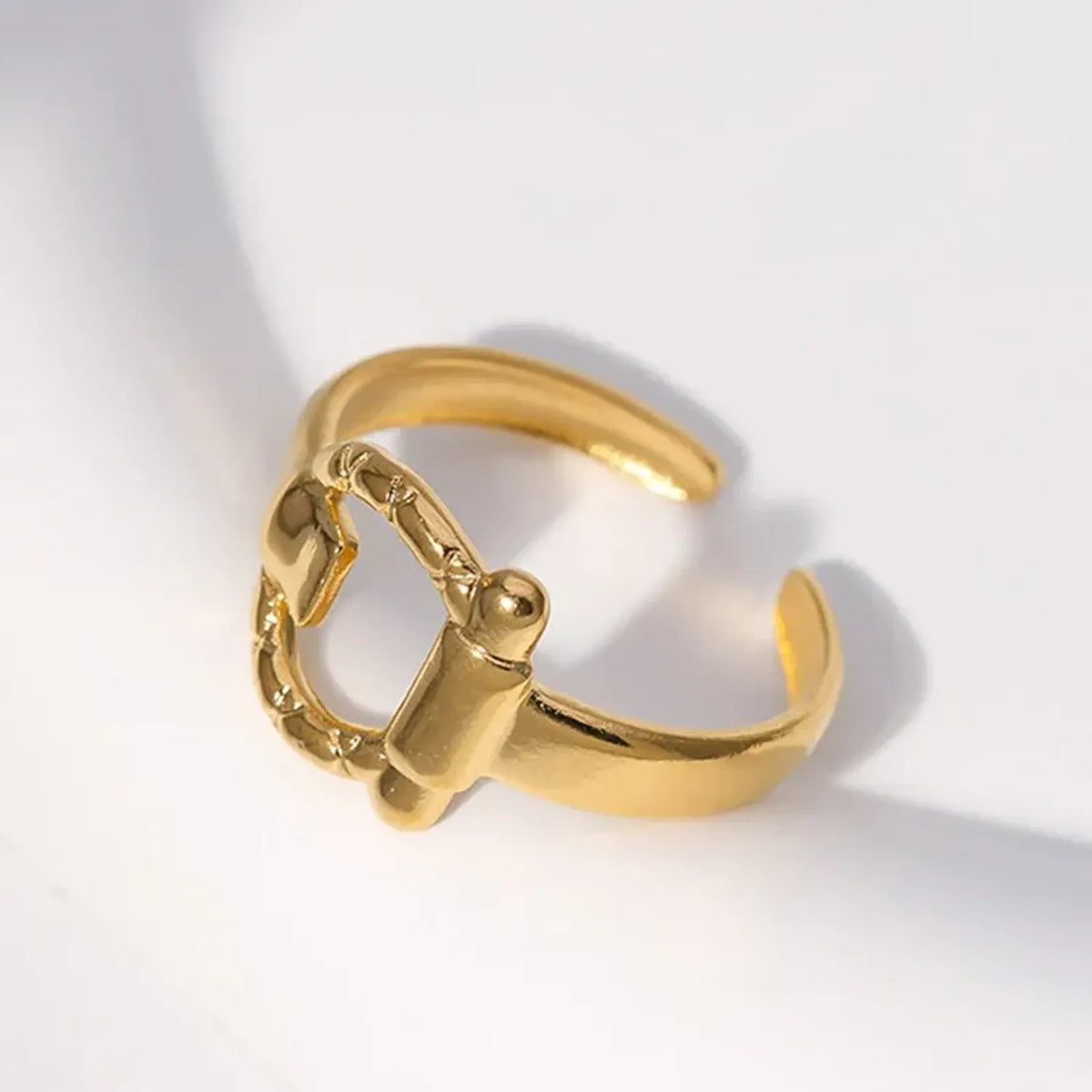 European And American Cross-Border Titanium Steel Ring For Women Leaf Heart Shape Niche Simple Non-Fading Open Stainless Steel Ring Wholesale