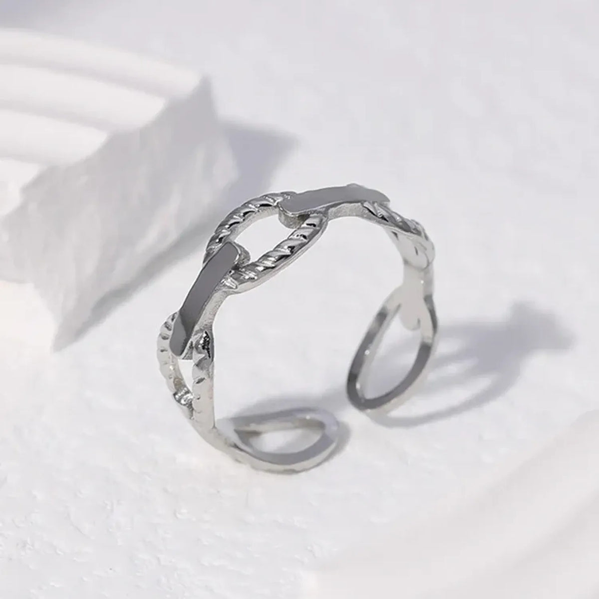 European And American Cross-Border Titanium Steel Ring For Women Leaf Heart Shape Niche Simple Non-Fading Open Stainless Steel Ring Wholesale