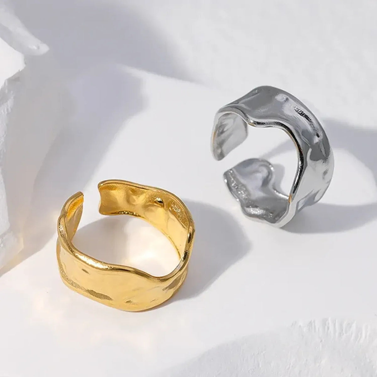 European And American Cross-Border Titanium Steel Ring For Women Leaf Heart Shape Niche Simple Non-Fading Open Stainless Steel Ring Wholesale