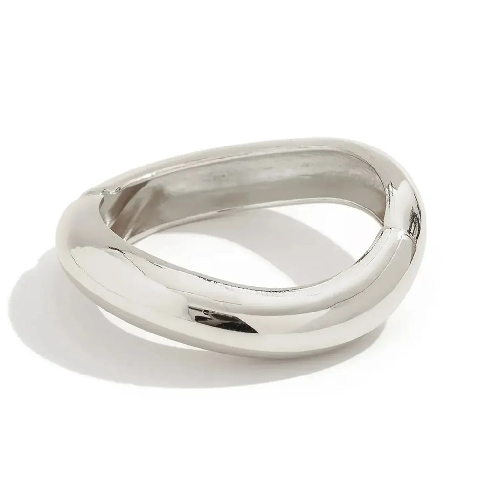 Exaggerated Glossy Wide Open Bangle Bracelet for Women