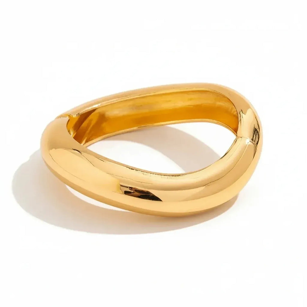 Exaggerated Glossy Wide Open Bangle Bracelet for Women
