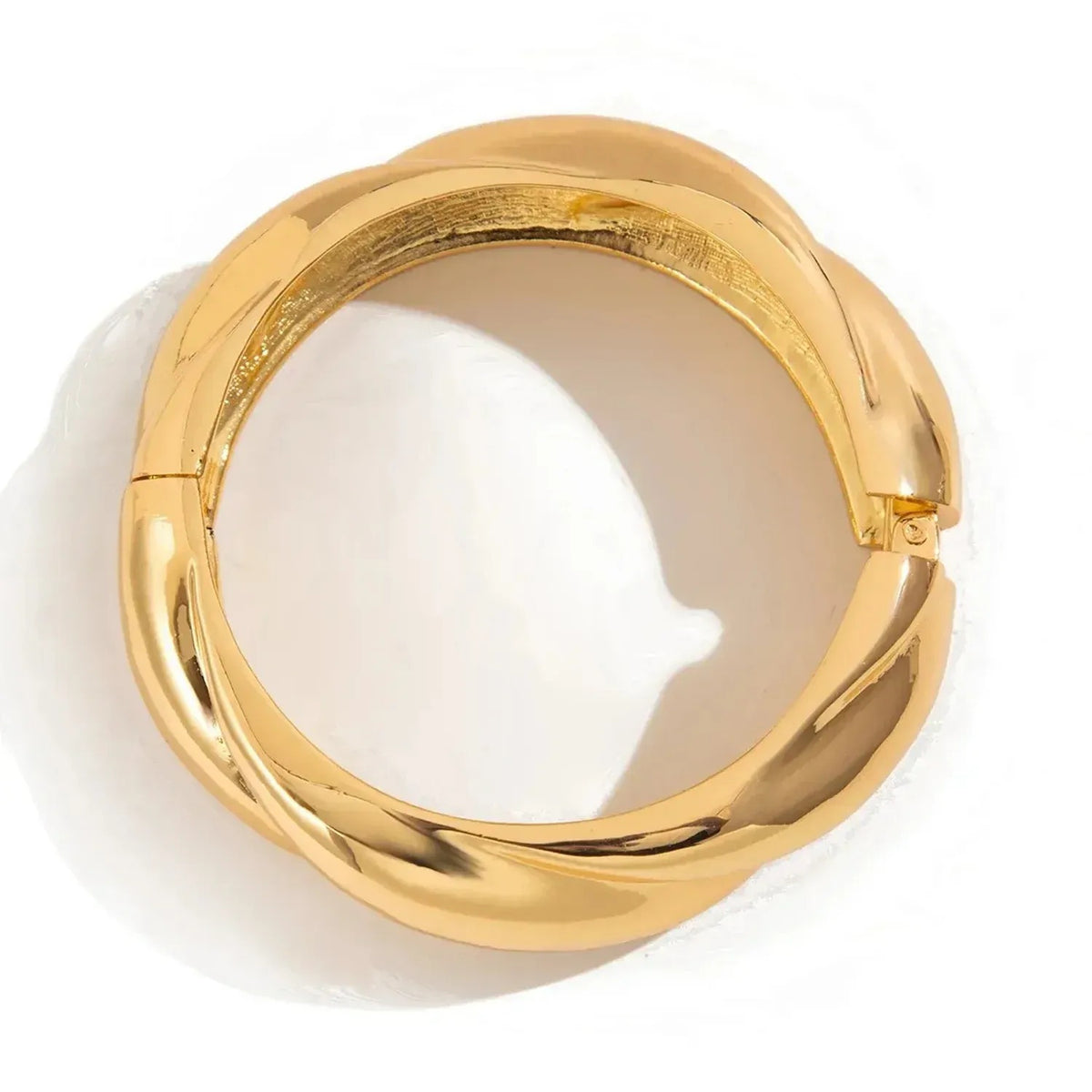 Exaggerated Glossy Wide Open Bangle Bracelet for Women