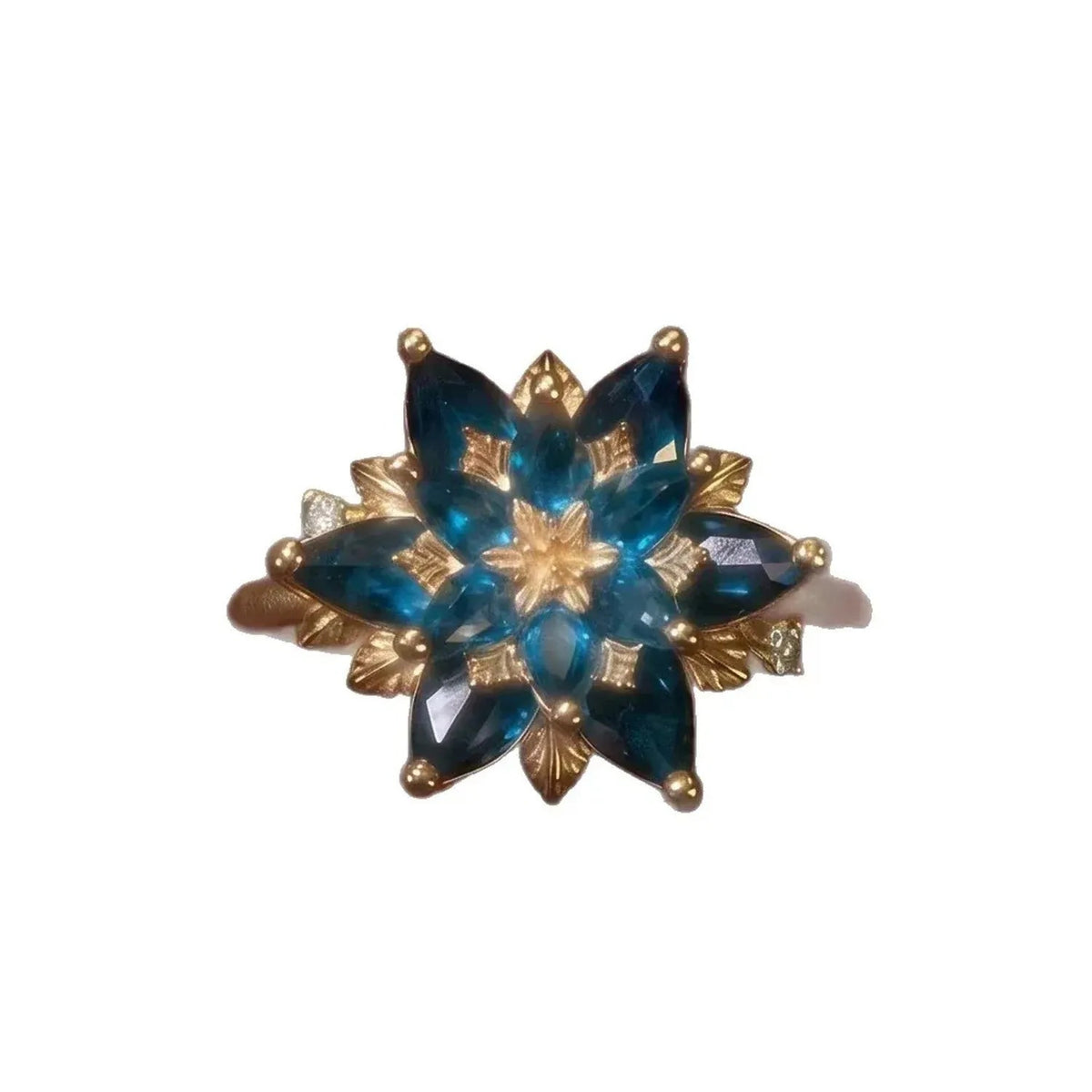 Fashionable Copper Double-layer Flower Ring