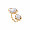 Faux Baroque Pearl Open Ring — Light Luxury