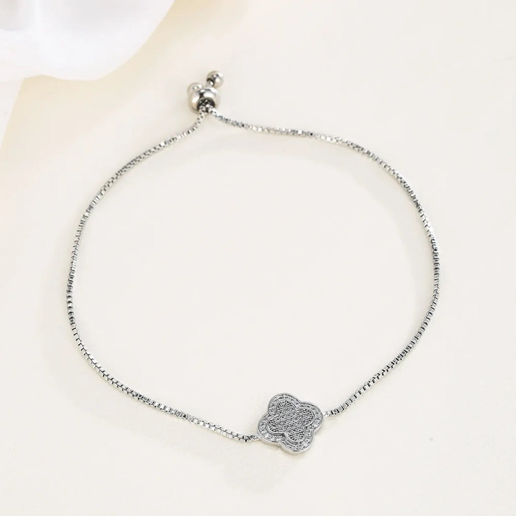 Four-Leaf Clover Lucky Copper Chain Bracelet