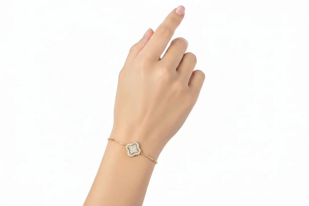 Four-Leaf Clover Lucky Copper Chain Bracelet
