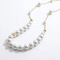 French Retro Faux Pearl Gold Chain Necklace for Women, 41-50cm — lifestyle
