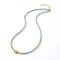 French Vintage Star Pendant Necklace & Blue Accent Choker