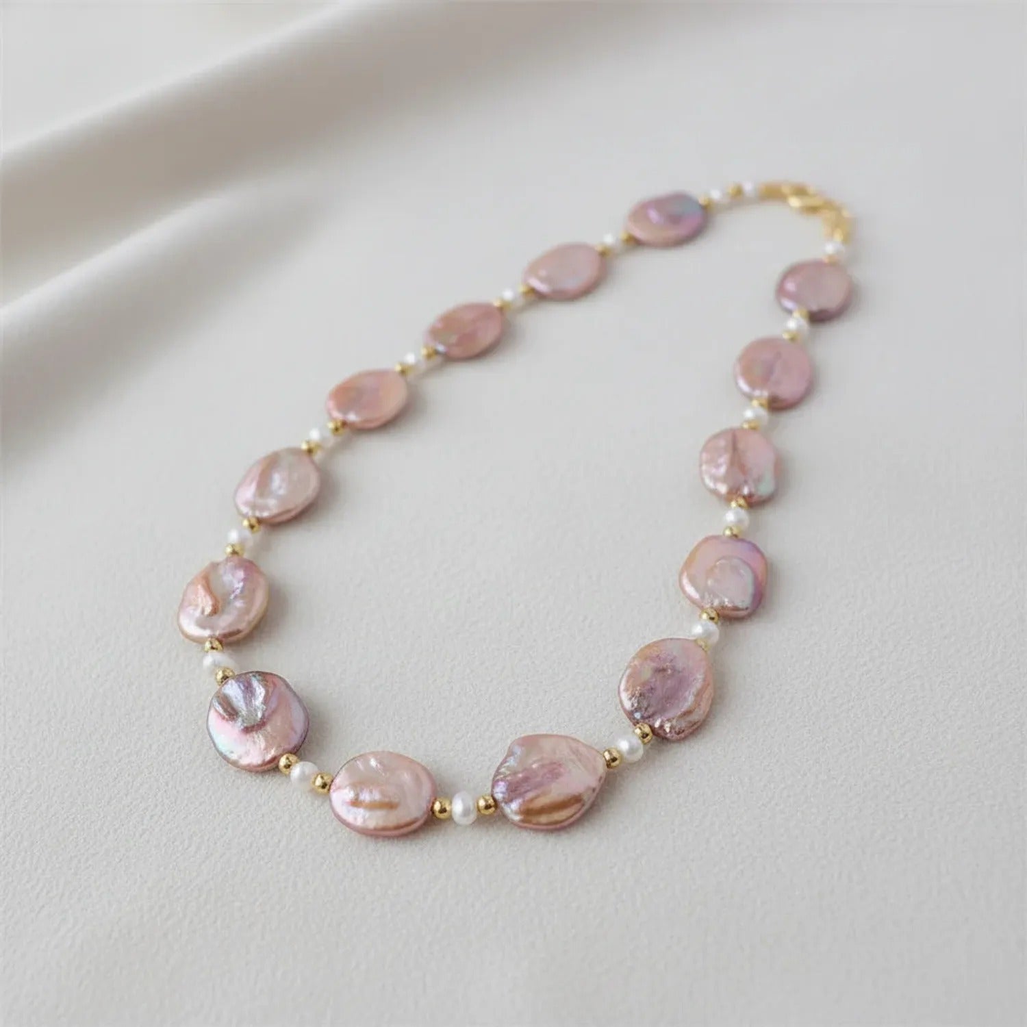 Freshwater Pearl & Natural Stone Clavicle Necklace