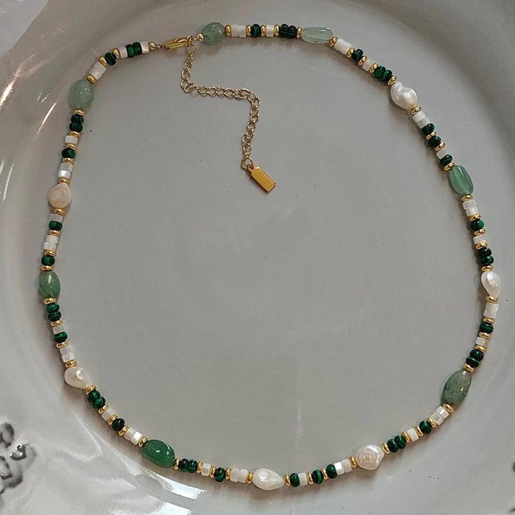 Freshwater Pearl & Natural Stone Necklace or Bracelet