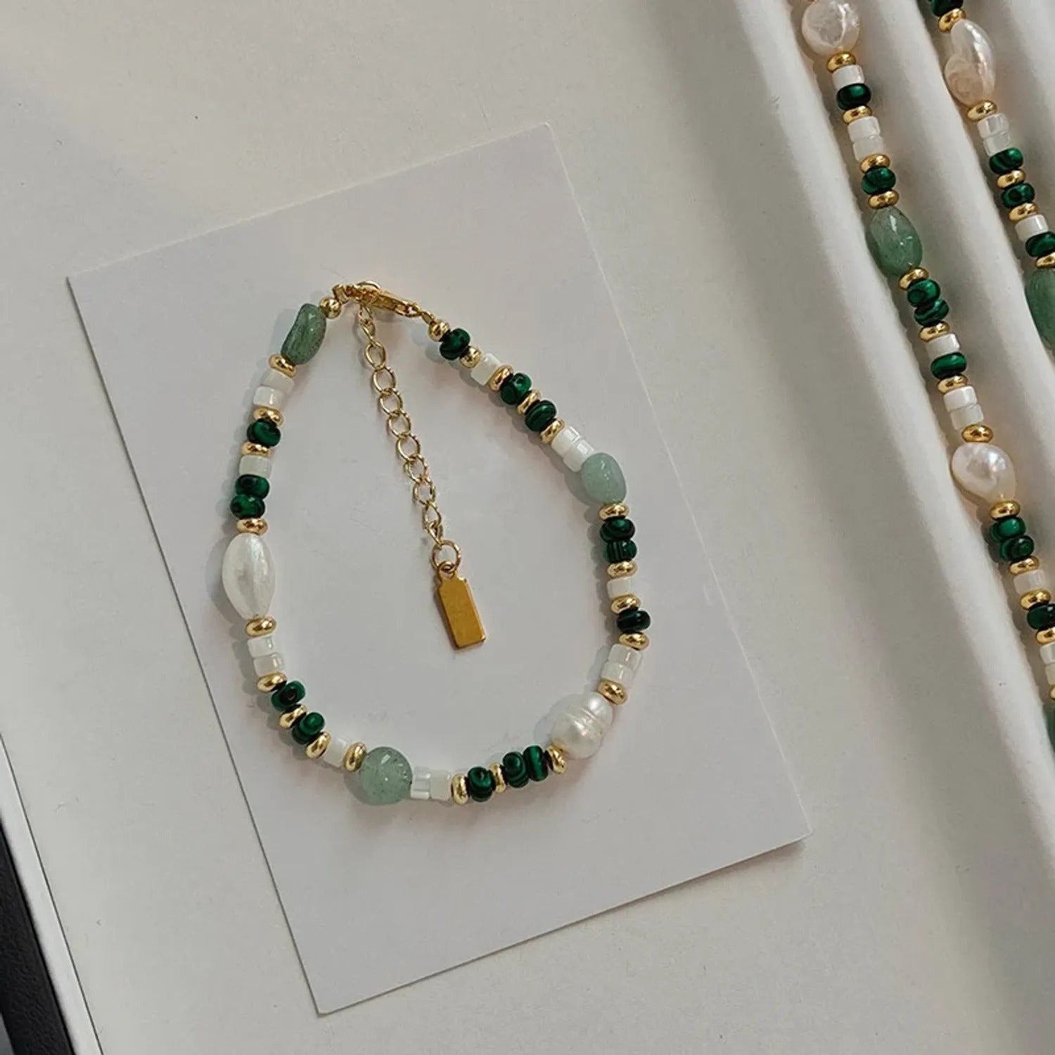 Freshwater Pearl & Natural Stone Necklace or Bracelet