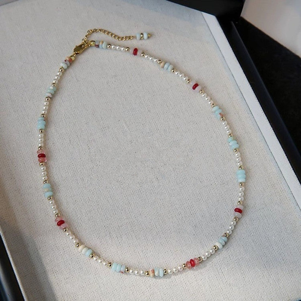 Freshwater Pearl & Natural Stone Necklace or Bracelet