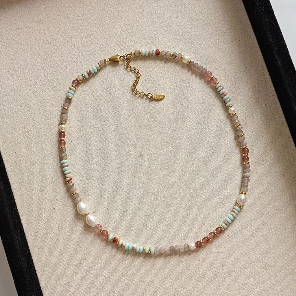Freshwater Pearl & Natural Stone Necklace or Bracelet