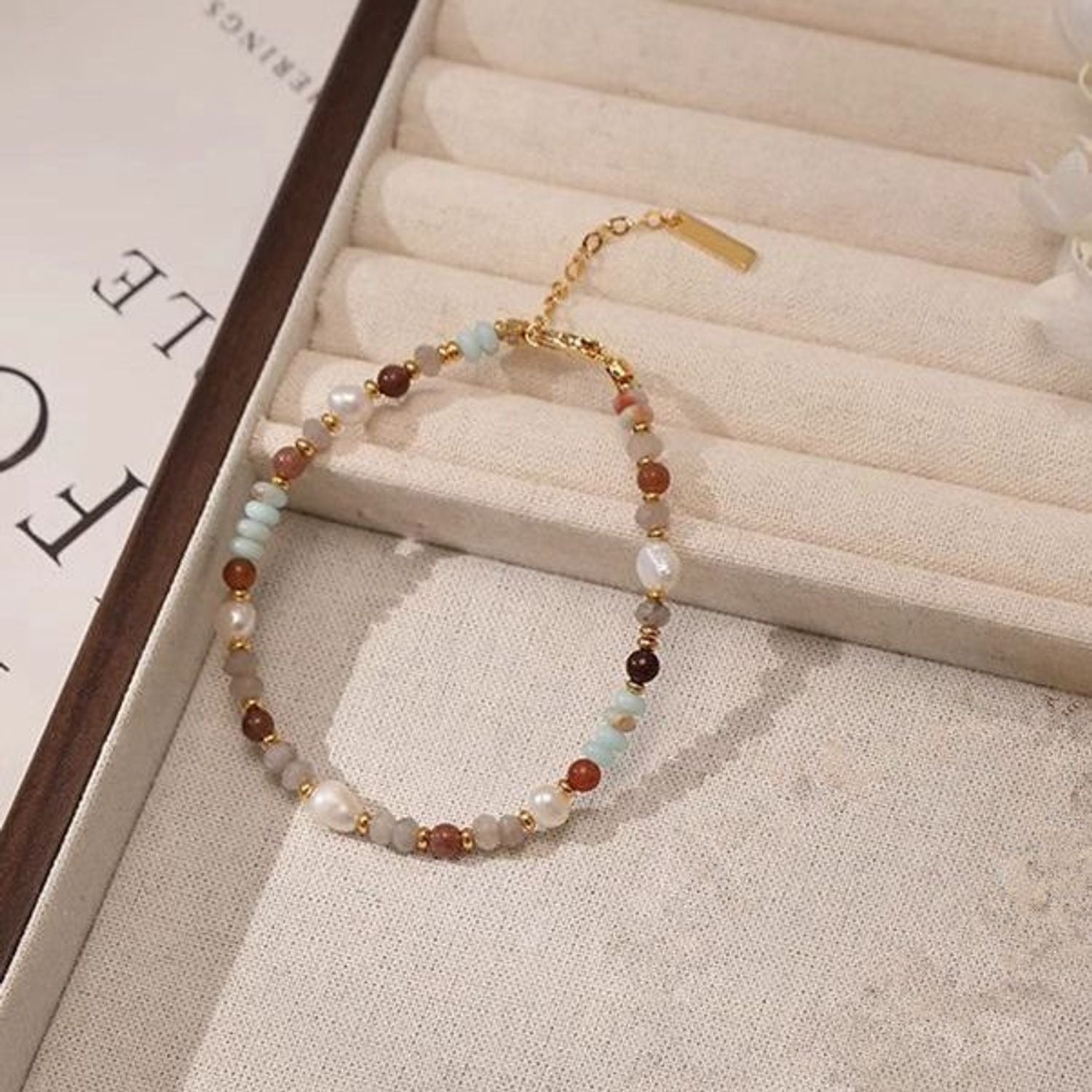 Freshwater Pearl & Natural Stone Necklace or Bracelet