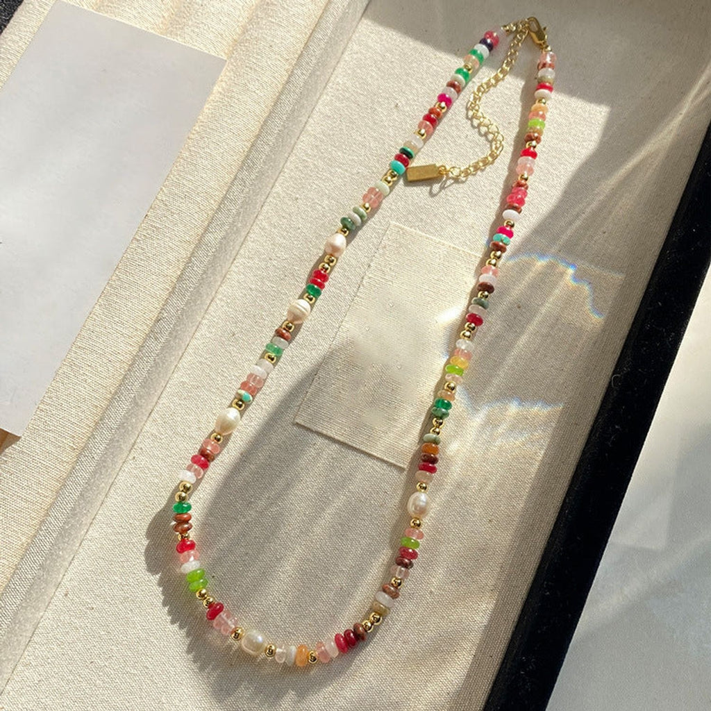 Freshwater Pearl & Natural Stone Necklace or Bracelet